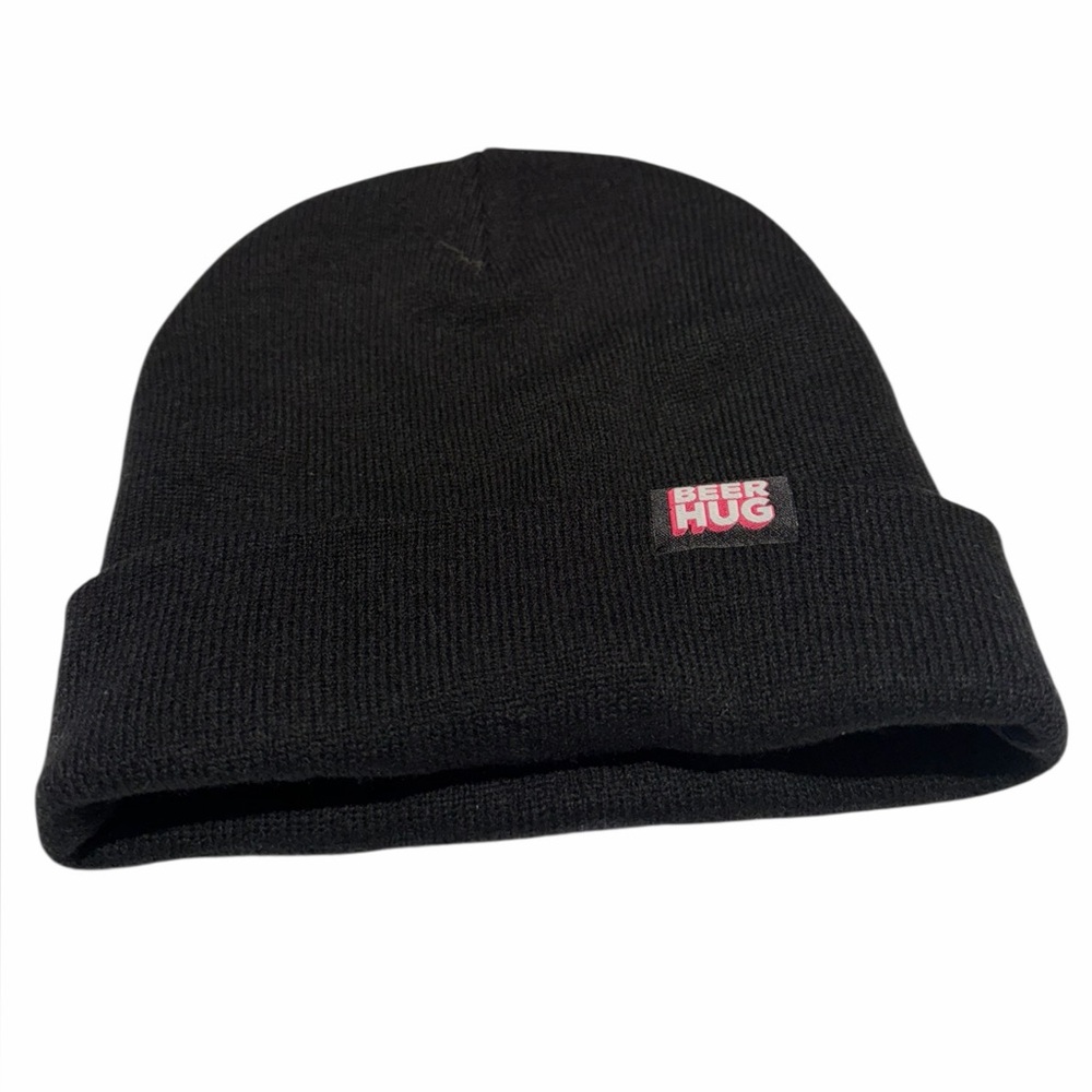 Beer Hug Black Beanie. NEW (No tags)